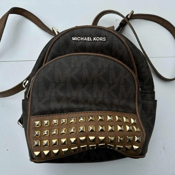 Michael Kors Brown Studded Backpack